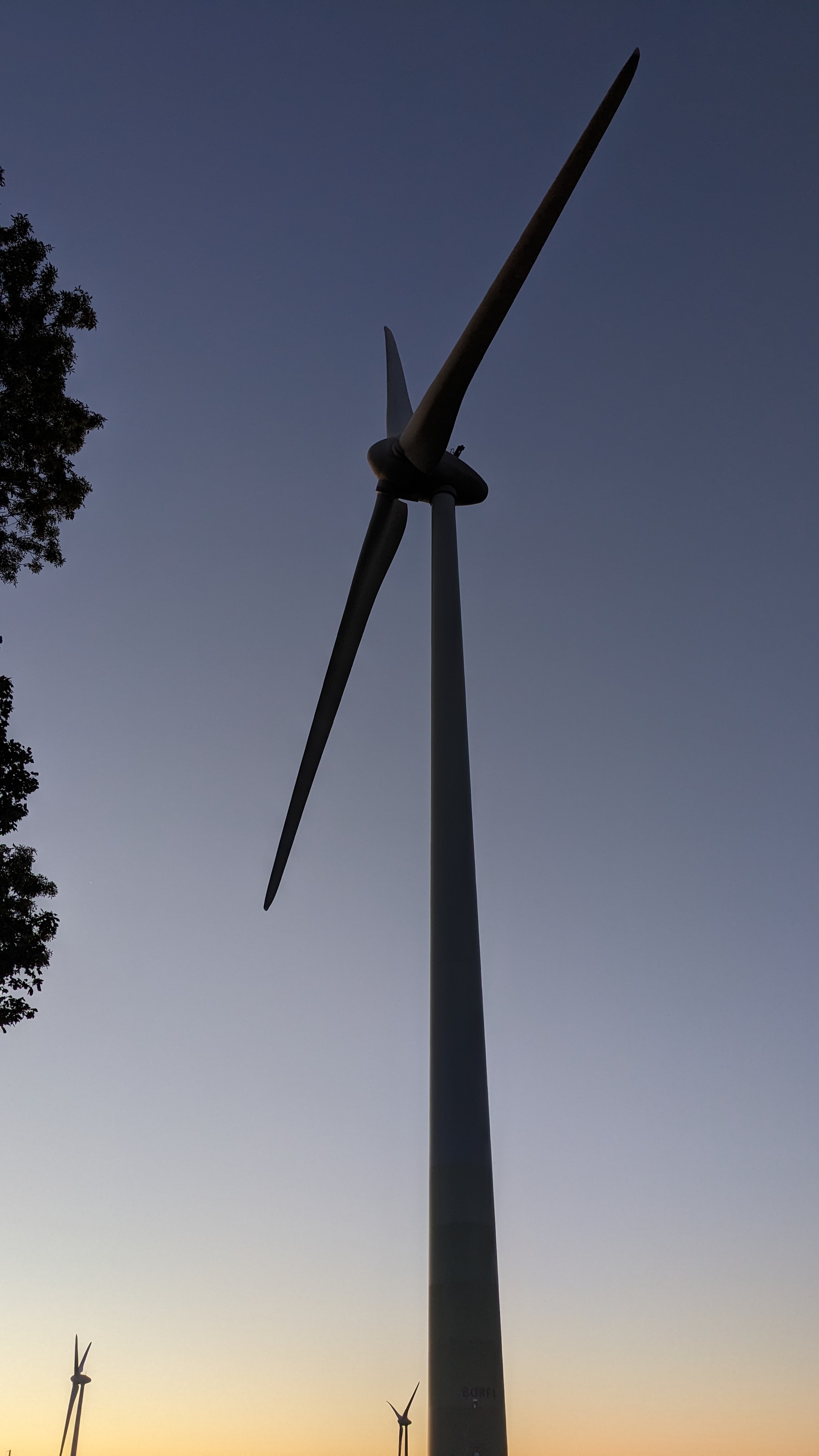 Giants — wind turbines along the route